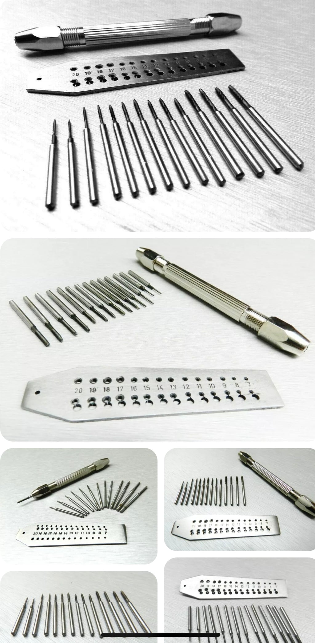 Mini Tap and Die Set 14 Taps & Screwplate & Pin Vise Set 0.7-2mm Jewelry Making