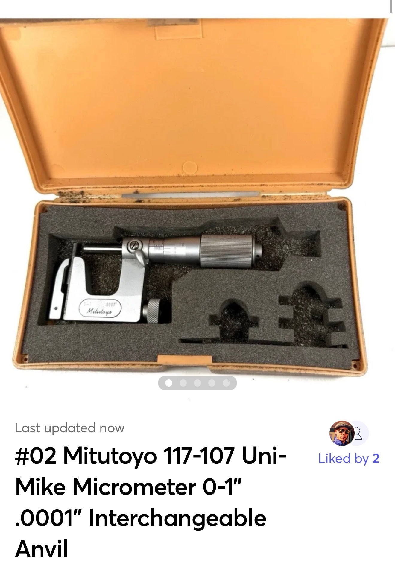 #02 Mitutoyo 117-107 Uni-Mike Micrometer 0-1” .0001” Interchangeable Anvil