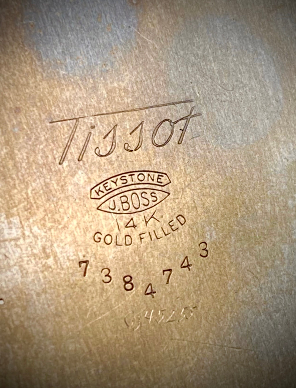 #986 Very rare Tissot am Pocket Watch 14K Gold Filled SWISS 17 Jewels