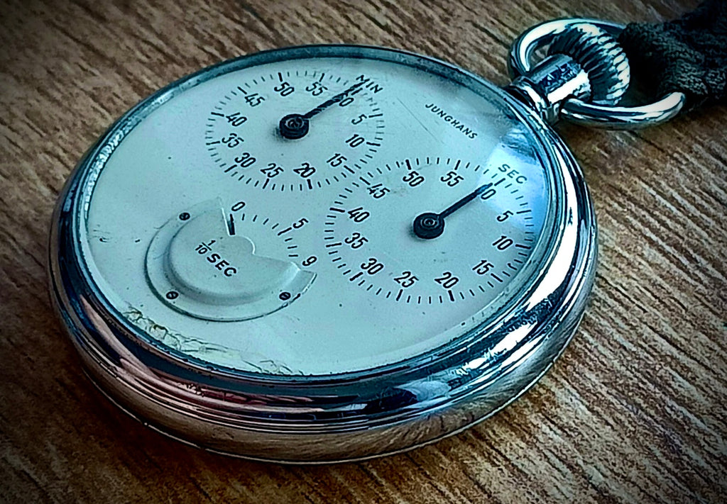 #1426 Old vintage GERMAN Vintage Junghans stopwatch, mechanical, 3-disc, 1/10 second