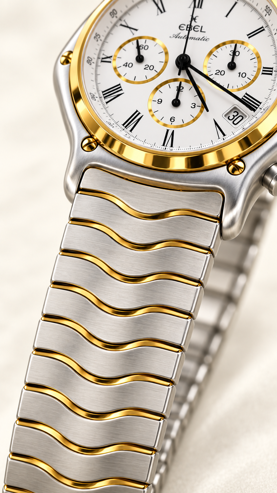 Ebel Primo Zenith 400 Steel Gold 2000s 18K Gold / Steel inv #730