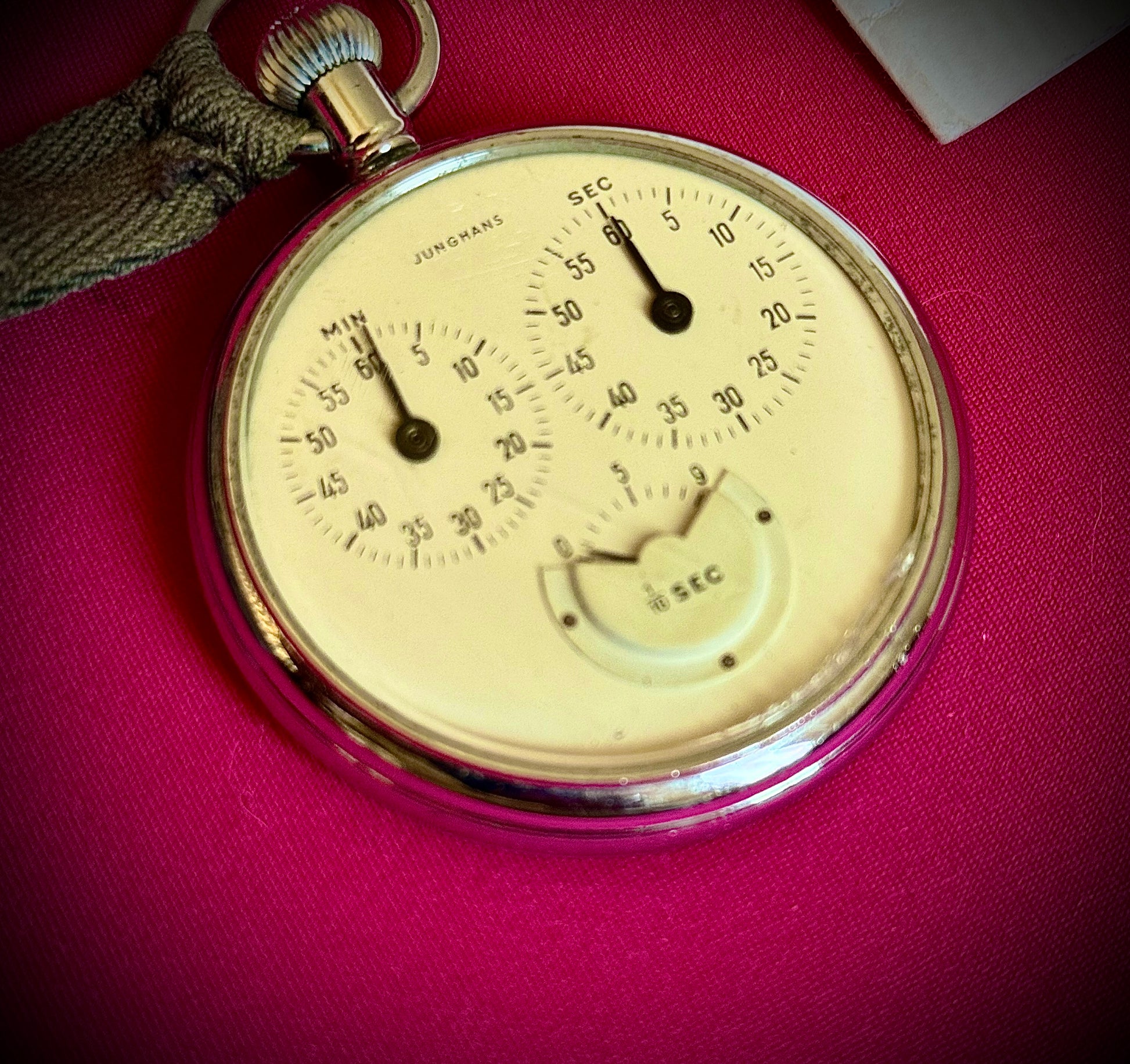 #1426 Old vintage GERMAN Vintage Junghans stopwatch, mechanical, 3-disc, 1/10 second