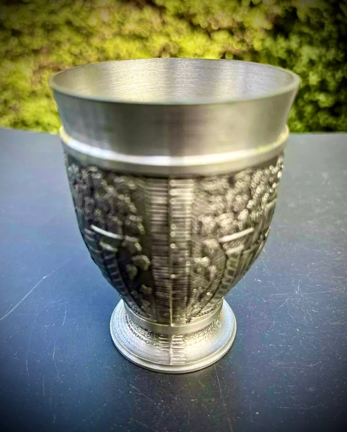 Vintage Ornate Goblet Metal Zinc Cup