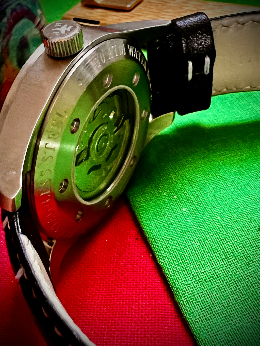 #358 Air Blue BRAVO AUTO Pilots watch Date 44mm PVD Case Sapphire Glass