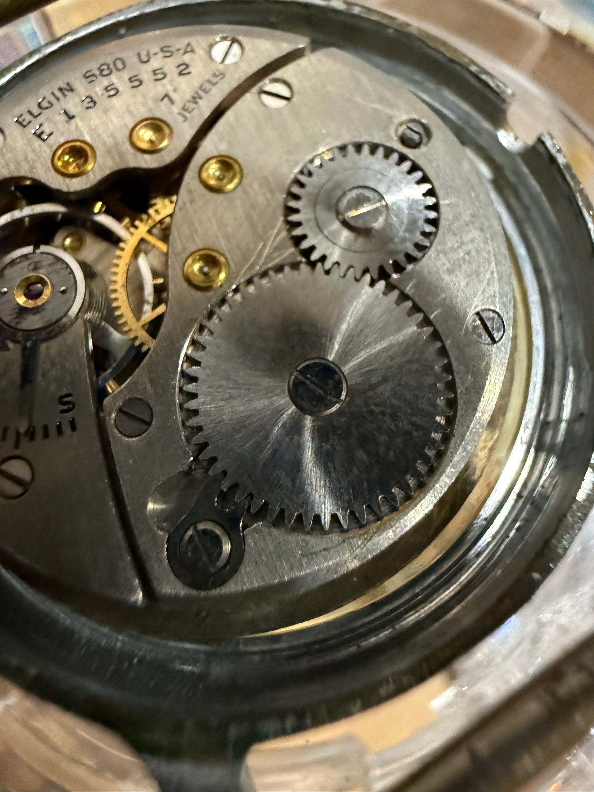 #1429 WWII U.S. MILITARY ELGIN GRADE 580 FIELD WATCH — 17 JEWELS — SERVICED & WORKING