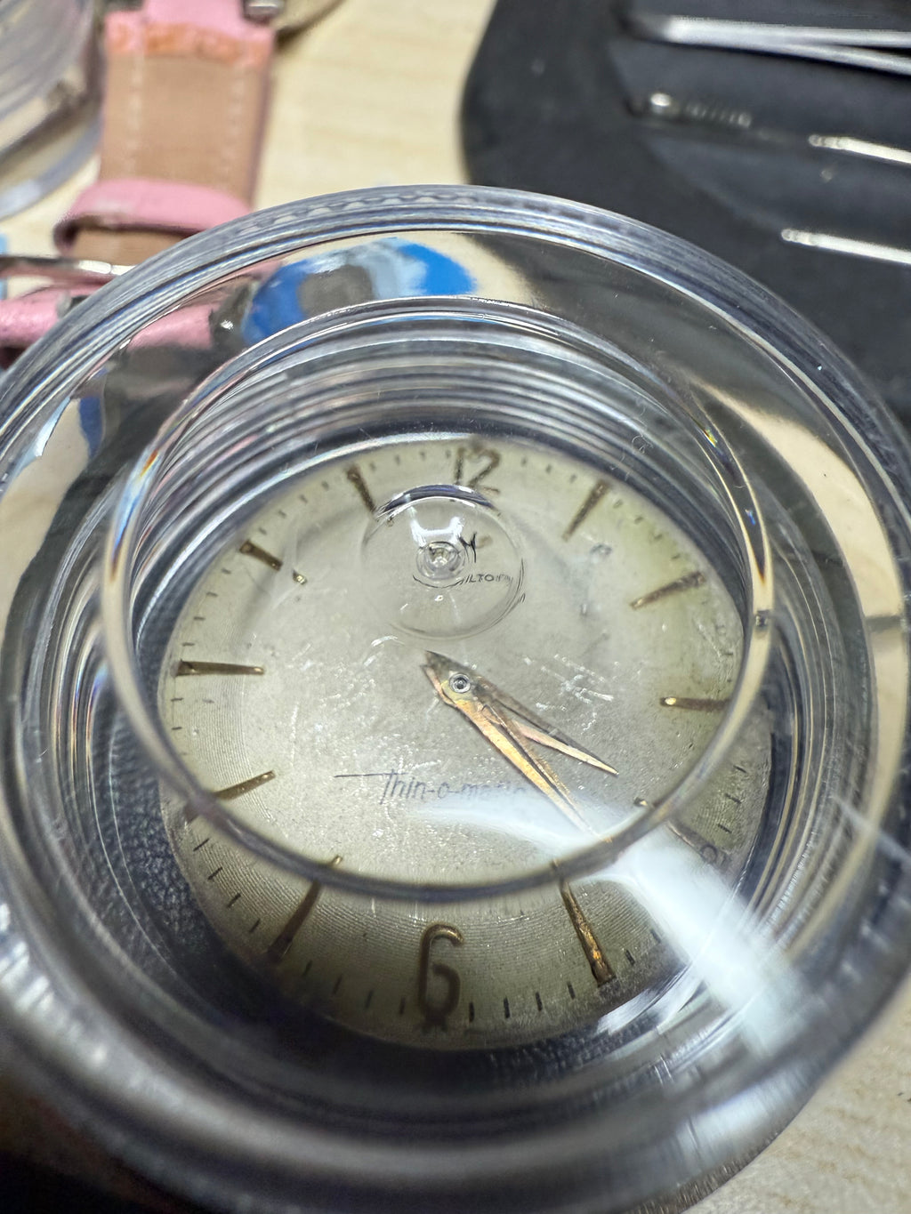 M# 1417 hamilton Thinomatic movemnet only with dial and hands working