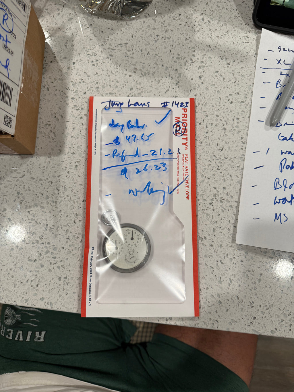 R#1423 Stop Watch Vintage Junghans German 60 Min, Second, 1 10 Dial Scratch On Front Working a bit jamming