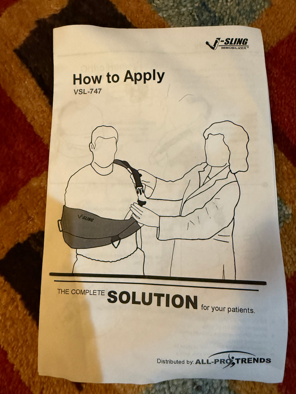 V-Sling Shoulder Immobilizer & Sling, with Removable Abduction Base - Large NEW
