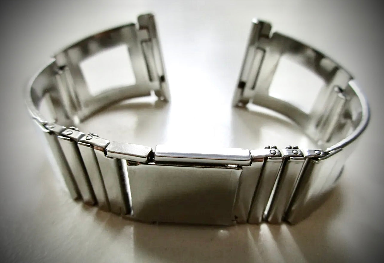 #001 Pfistra AP Germany made 25 MM stainless RALLY 1970's watch bracelet