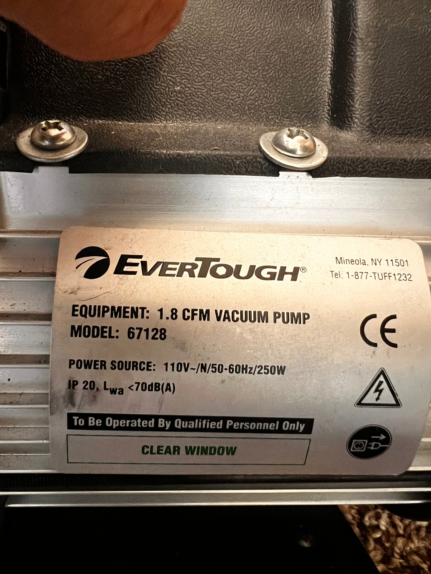 Automotive Ever Tough  1.8 CFM Single Stage Vacuum Pump