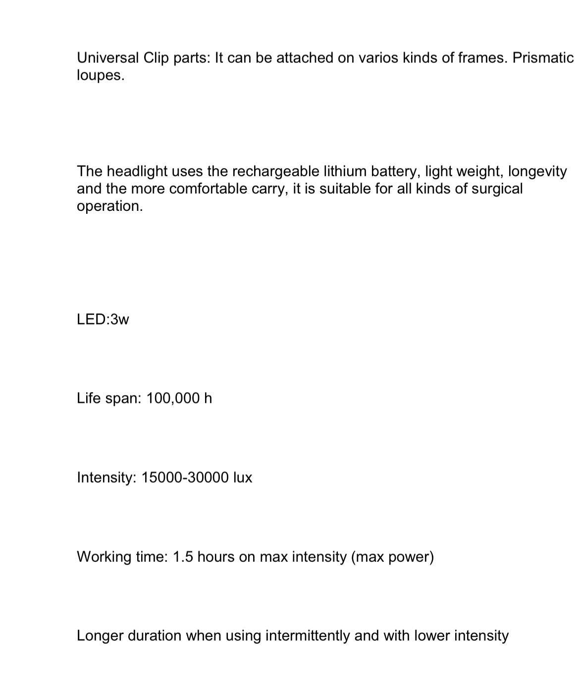 Dental Loupes Wireless Headlamp Optical Filter for Filling Curling Light