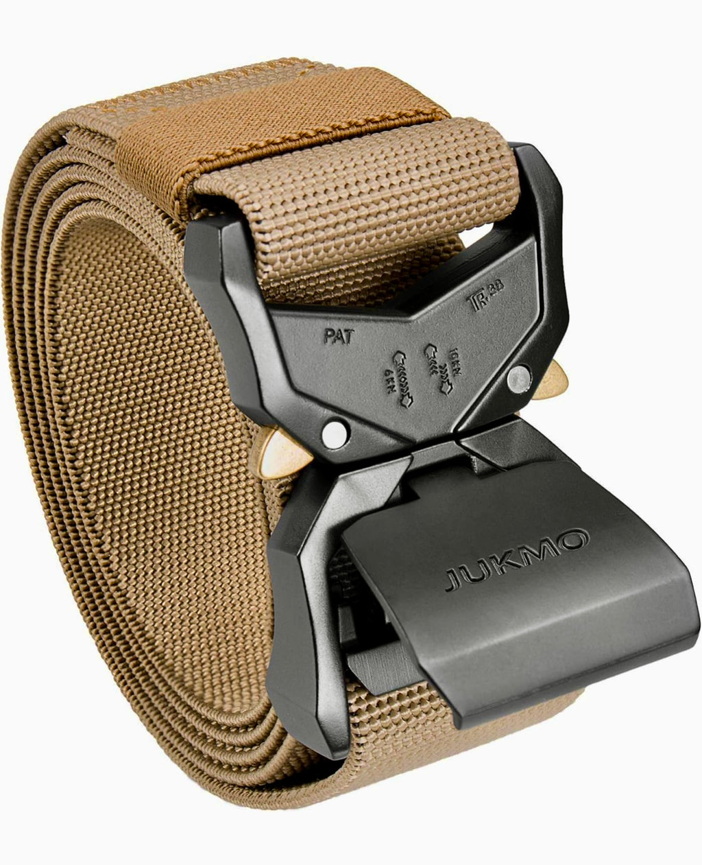 JUKMO Tactical Belt, Military Hiking Rigger 1.5" Nylon Web Work Belt with Heavy Duty Quick Release Buckle