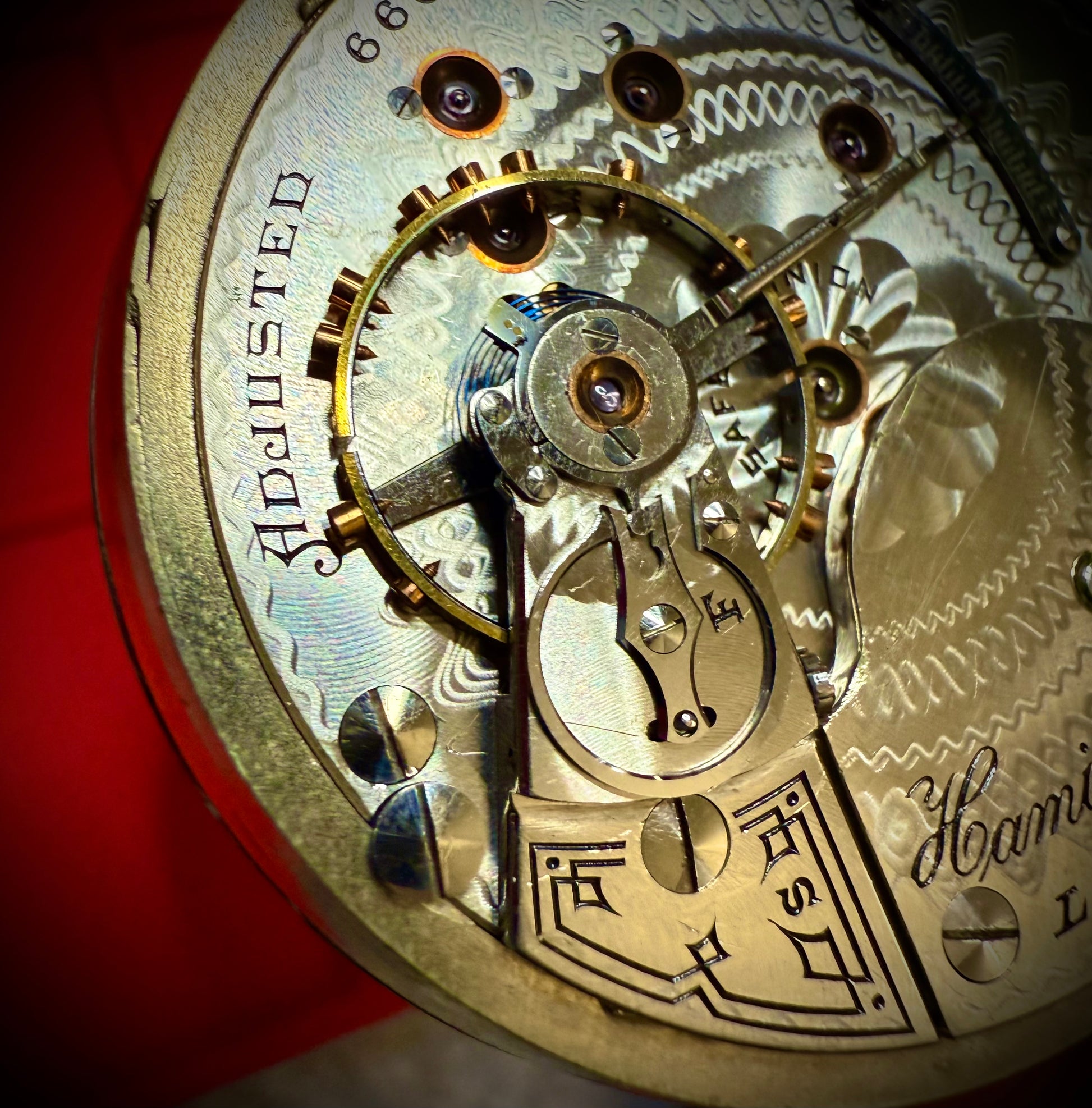 R#1417 Antique 1908 Hamilton pocket watch, adjusted movement rail road accuracy grade 974 serial number 660062 Nickel Silver Lancaster Pensilvania case no 0338048