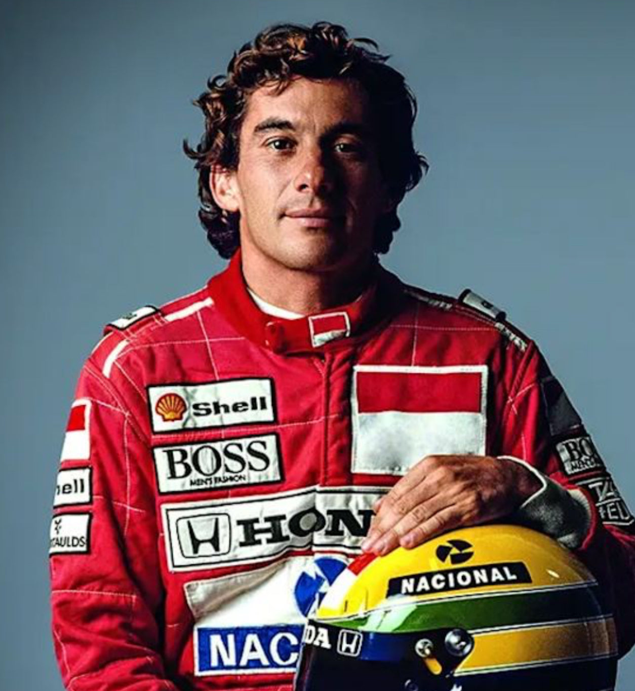 Ayrton Senna Brazilian race driver 3 times formula 1 world champion