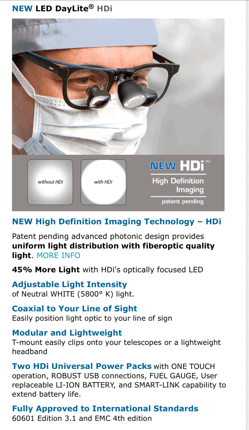Designs for Vision LED DayLite WireLess IR HDi Dental - Oral - Plastic Surgical Headlight System