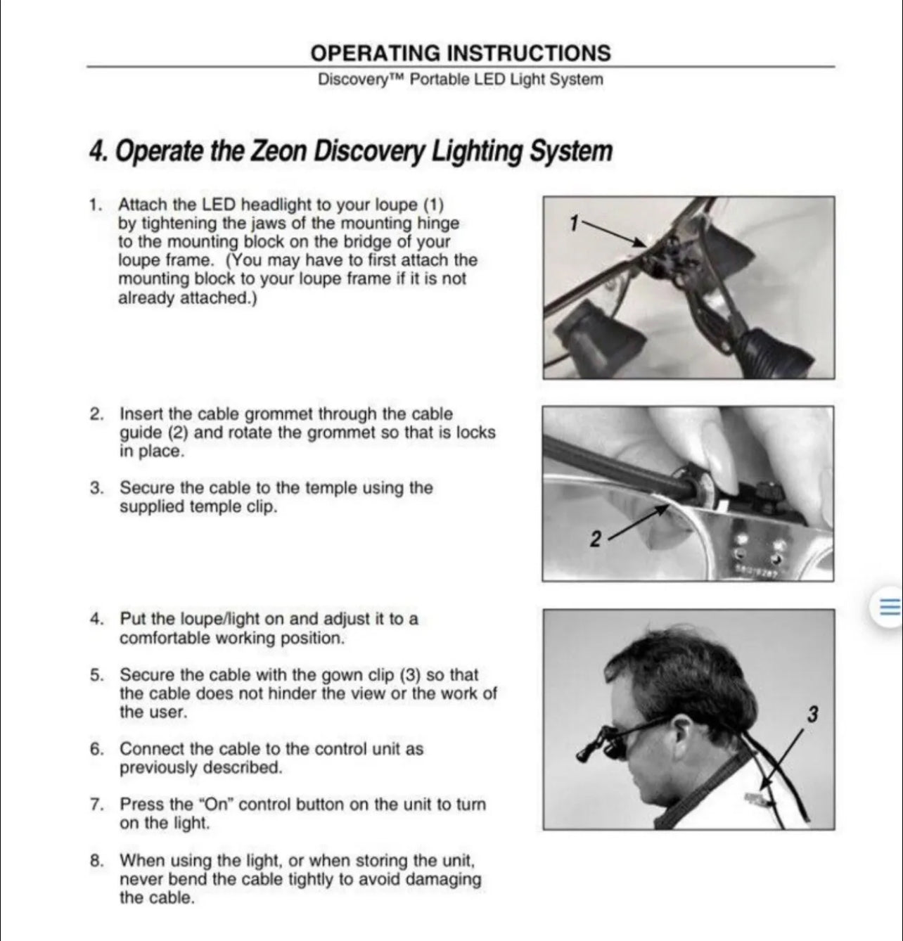 #003DIS63105190 Orascoptic Zeon Discovery LED Headlight sys for surgical Loupes, Filter 3yr warr