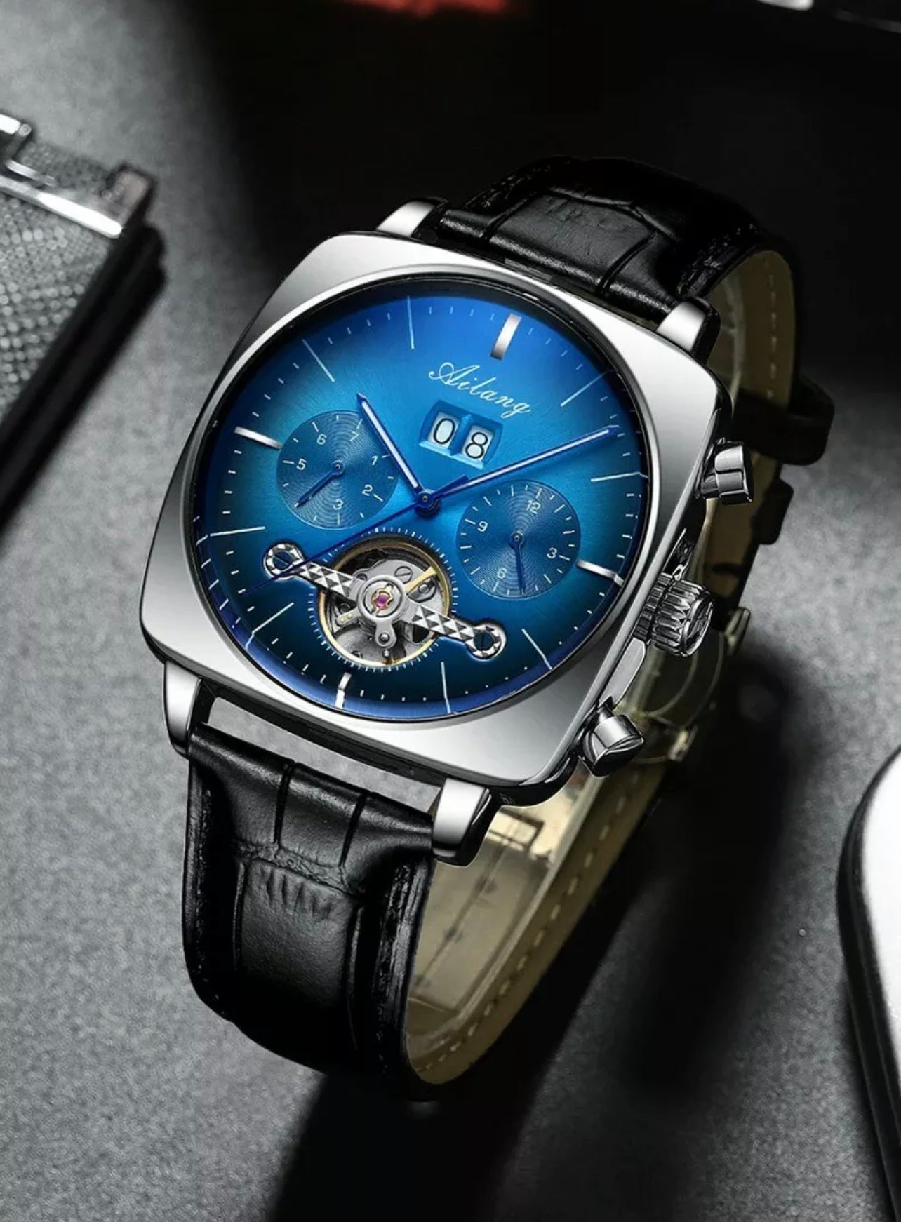 #336 AILANG automatic luxury Unisex Beautiful fashion watche chronograph Square Large Dial Watch