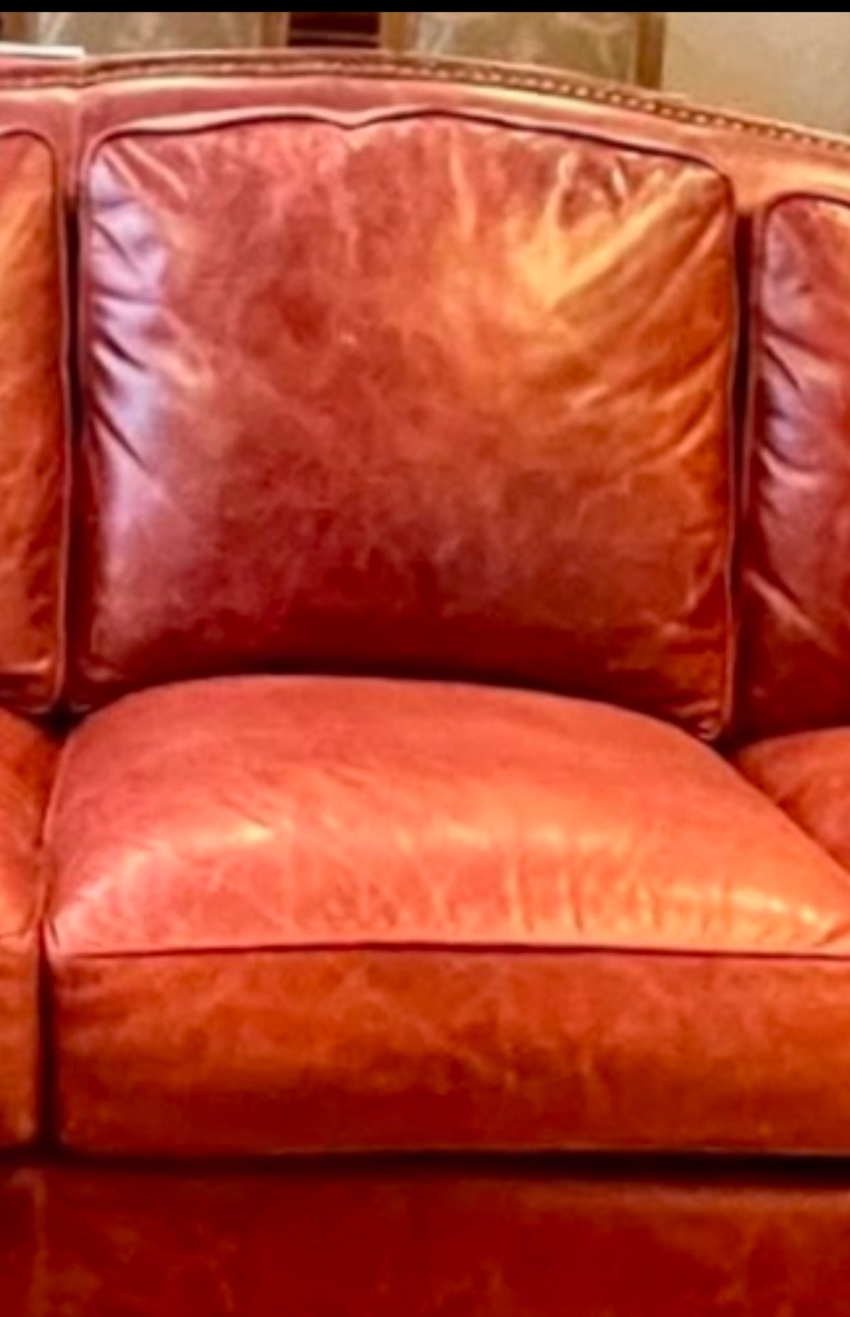 Ethan Allen Soft Leather Beautiful Tan Color couch Sofa New Local pick up only in 95363