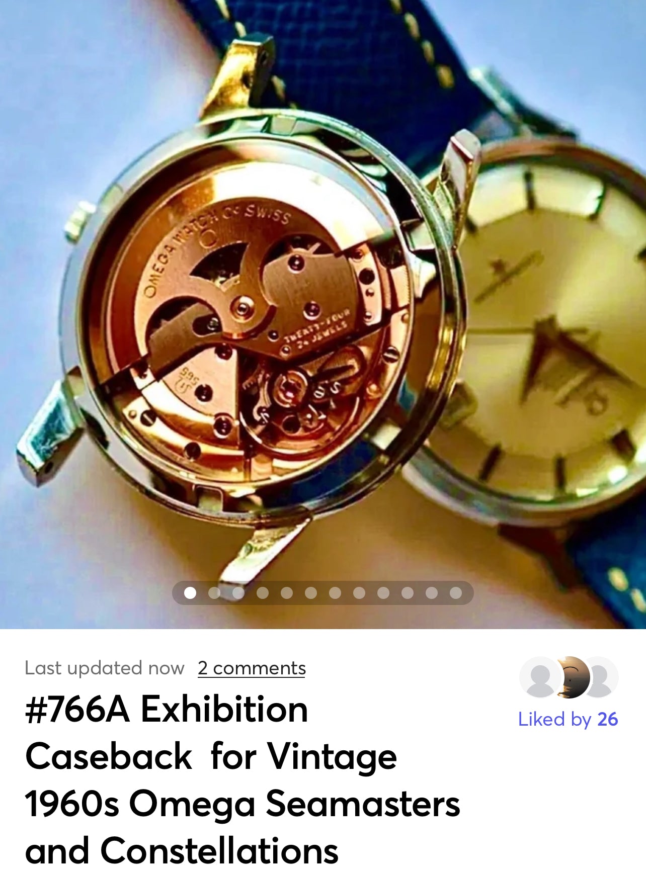 #766A Exhibition Caseback ONLY  for Vintage 1960s Omega Seamasters and Constellations