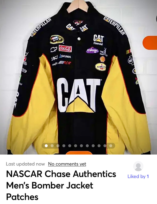 NASCAR Chase CAT Authentics Men’s Bomber Jacket Patches