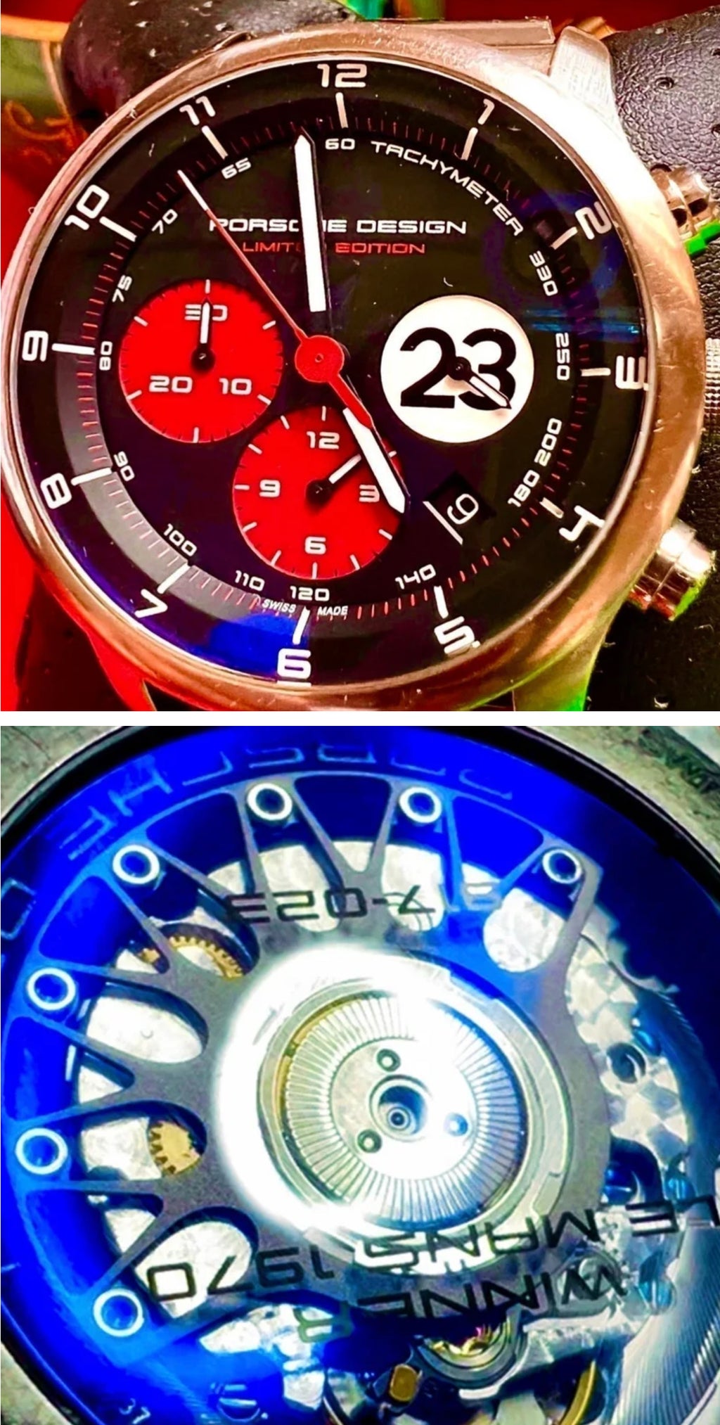 #616 Porsche Design P6612 Dashboard Chronograph Limited Edition Titanium Swiss Automatic case 42mm Lugs 22mmHighly Collectable Titanium watch car 23 winner of 1970 Lemont