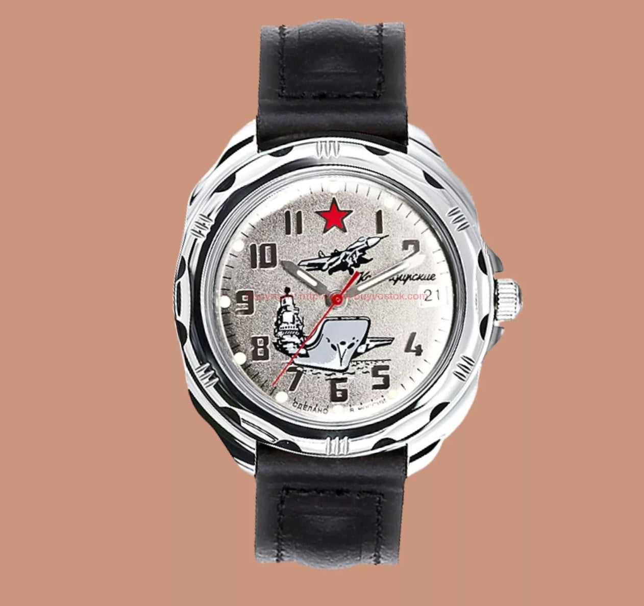 #1354 Vostok Komandirskie 211402 Aviation Mechanical Russian Military Watch USA SELLER