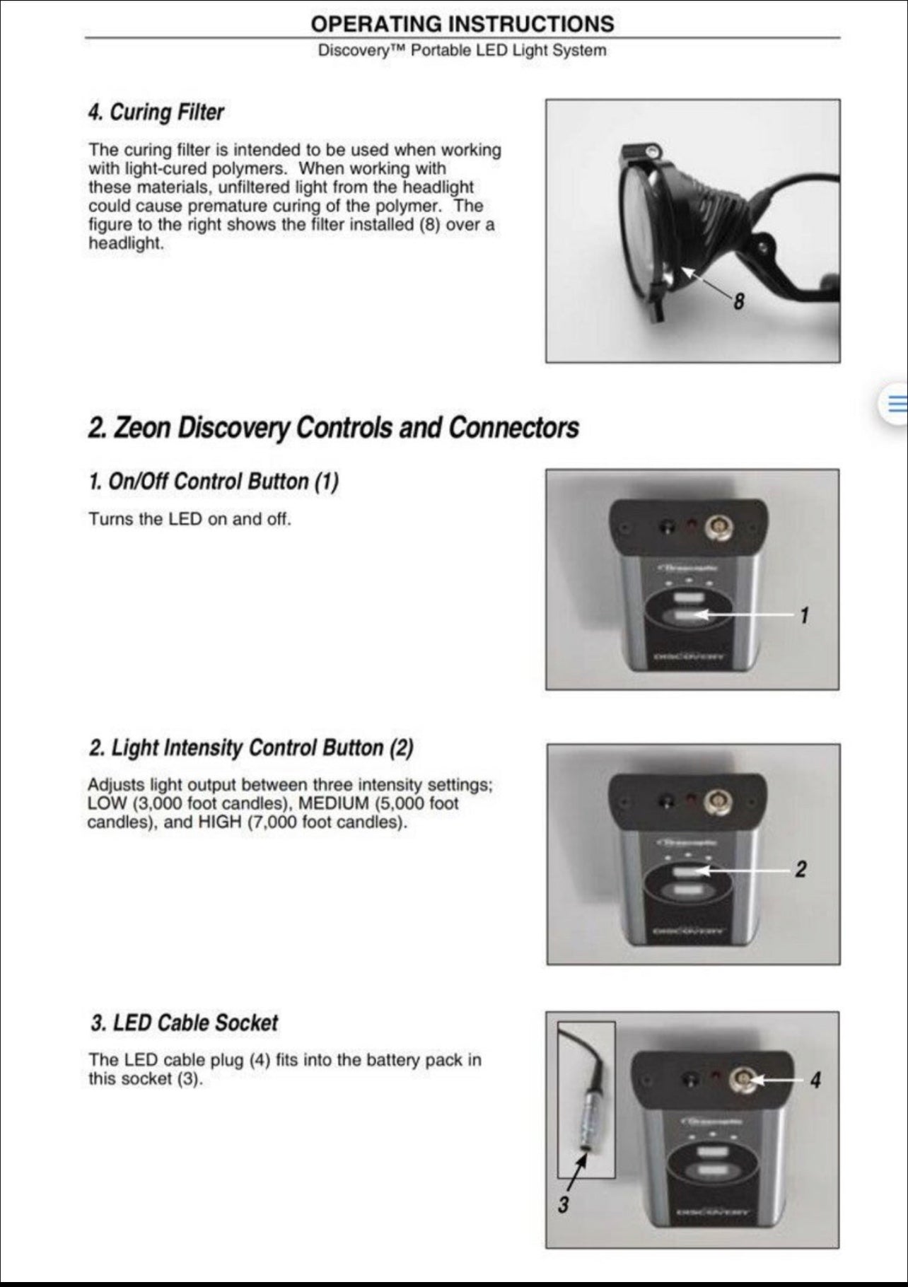 Orascoptic Discovery LED loupe light battery Module Exchange only