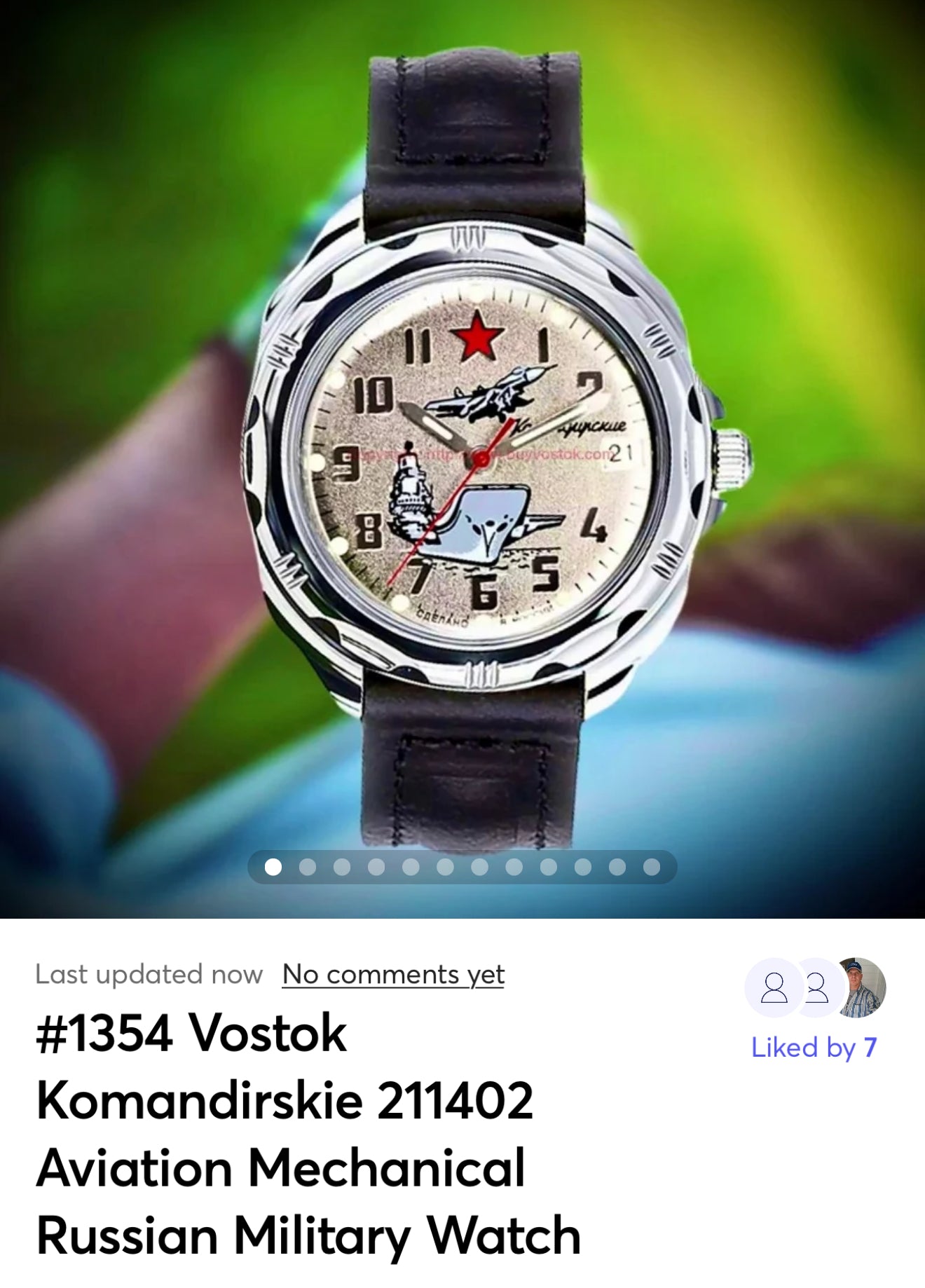 #1354 Vostok Komandirskie 211402 Aviation Mechanical Russian Military Watch USA SELLER