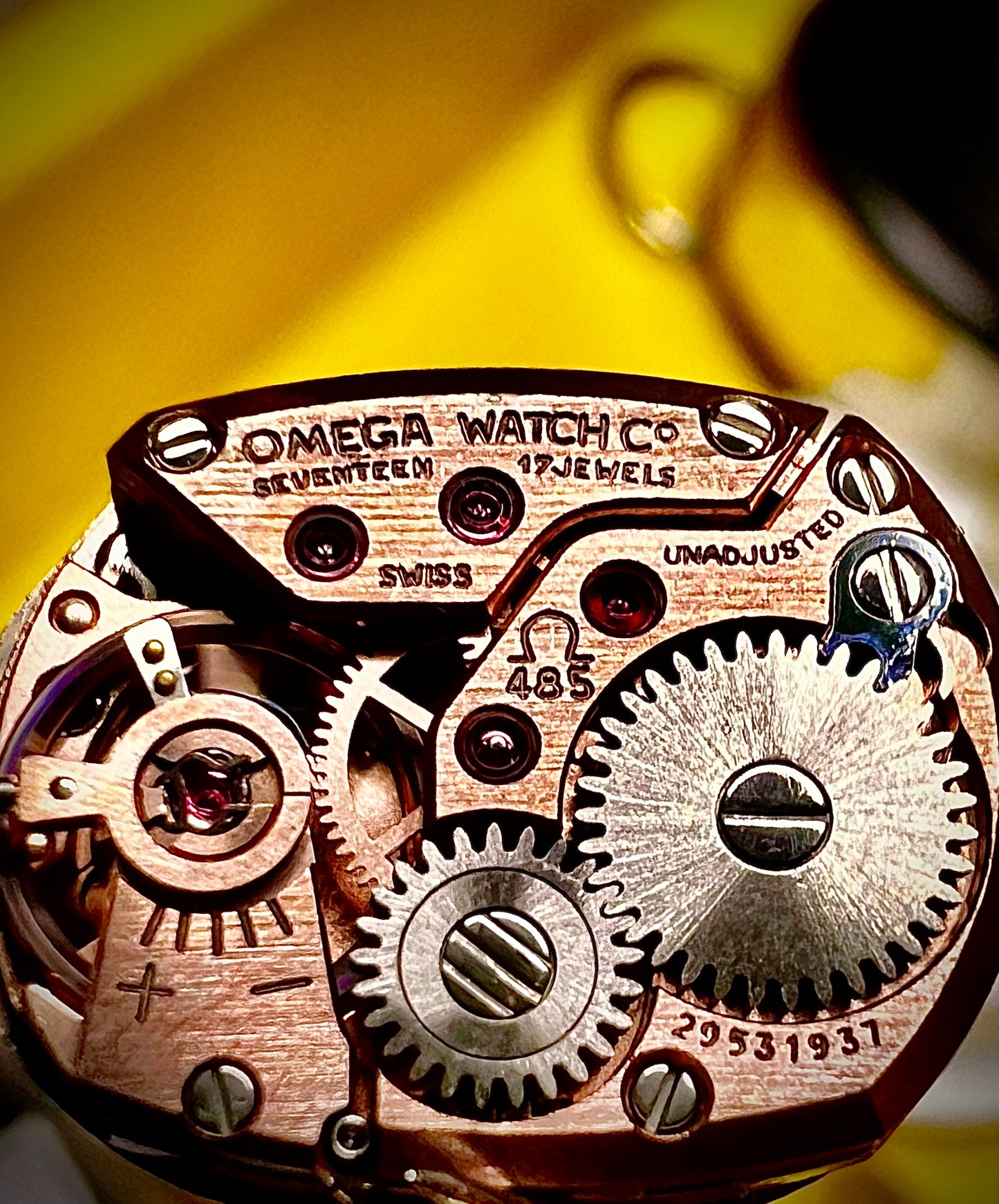 006-B OMEGA Watch Movement ONLY Cal.485 Parts Or Not Working