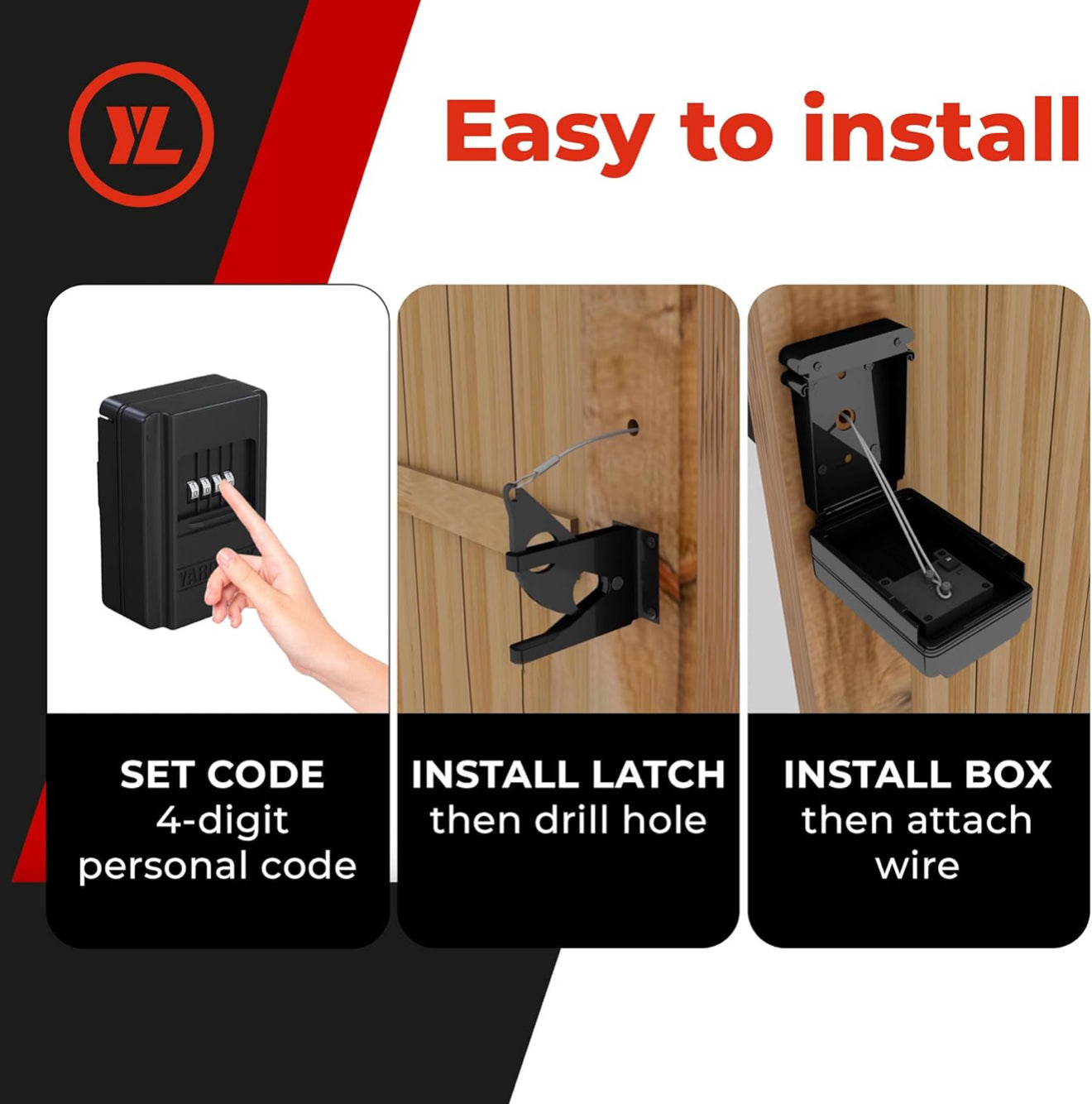 Gate Lock – Secure Keyless Fence Lock and Latch with 2-Way Access – Strong Durable System for Theft Prevention and Home Security, Easy Installation on Wood or Vinyl GatesFences (Regular – 1-Pack)