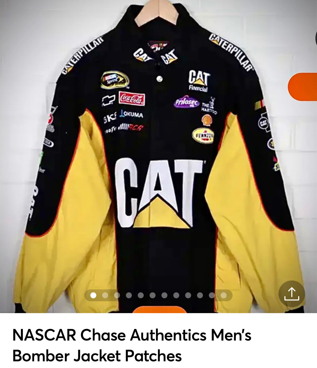 NASCAR Chase CAT Authentics Men’s Bomber Jacket Patches