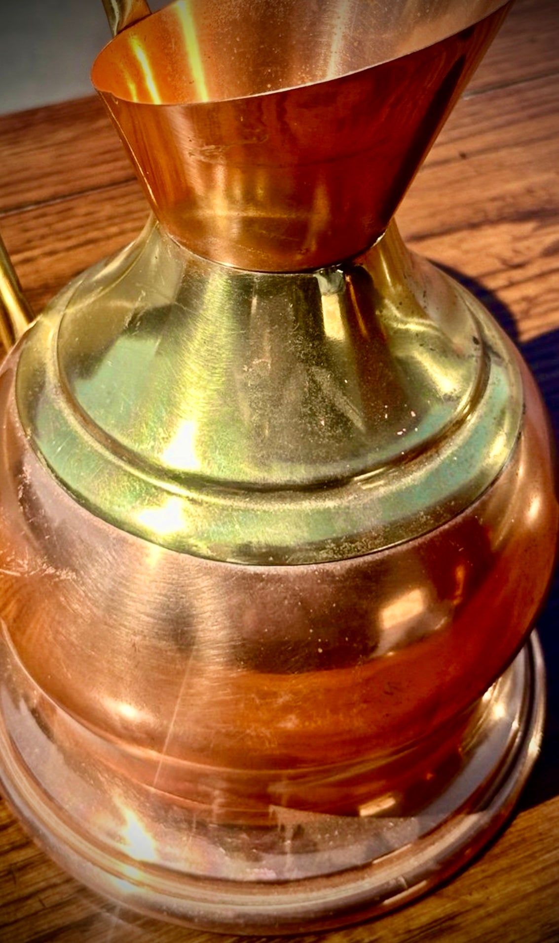 Vintage Copper Pitcher with Brass handle unique and rare design