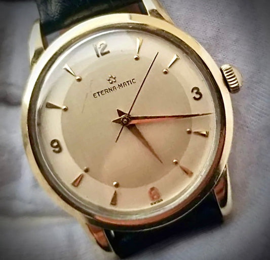 #1406 Vintage Eterna Matic automatic cal 1253uc Gold filled men's watch montre uhren