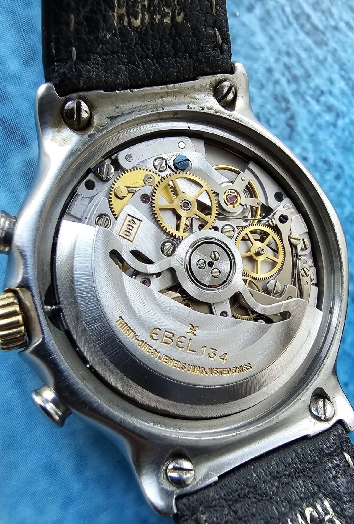 Ebel Primo Zenith 400 Steel Gold 2000s 18K Gold / Steel inv #730