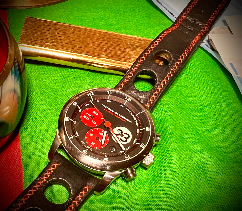 #616 Porsche Design P6612 Dashboard Chronograph Limited Edition Titanium Swiss Automatic case 42mm Lugs 22mmHighly Collectable Titanium watch car 23 winner of 1970 Lemont