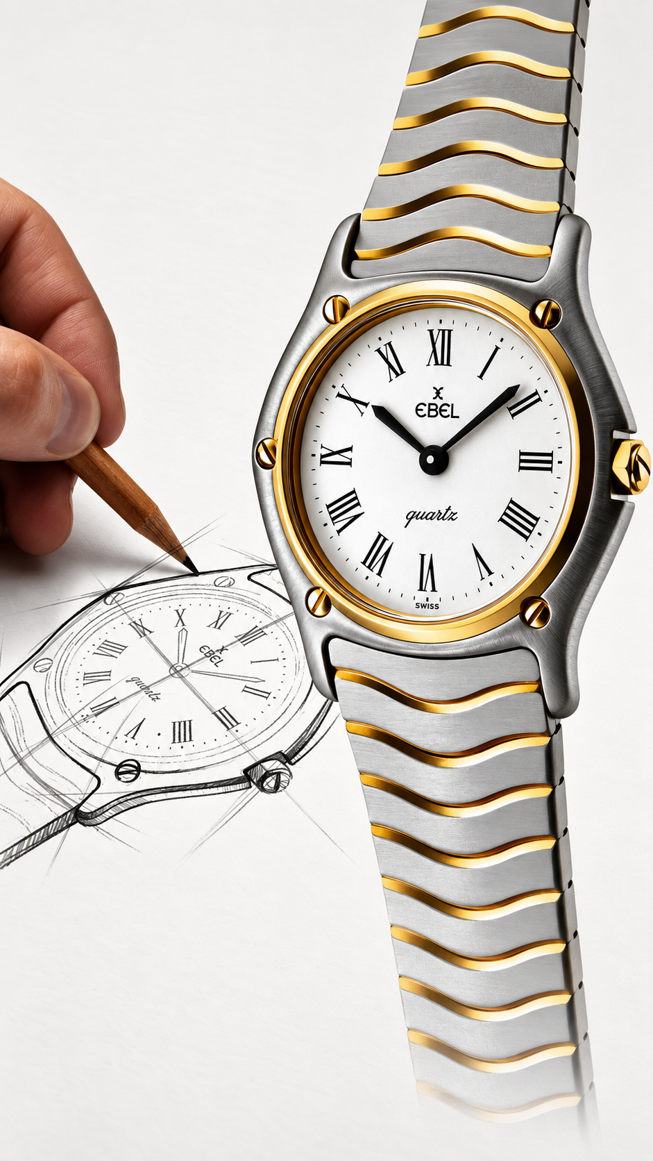 Ebel Primo Zenith 400 Steel Gold 2000s 18K Gold / Steel inv #730