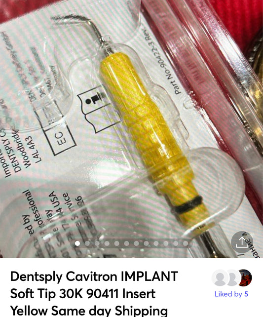 Dentsply Cavitron IMPLANT Soft Tip 30K 90411 Insert Yellow Same day Shipping