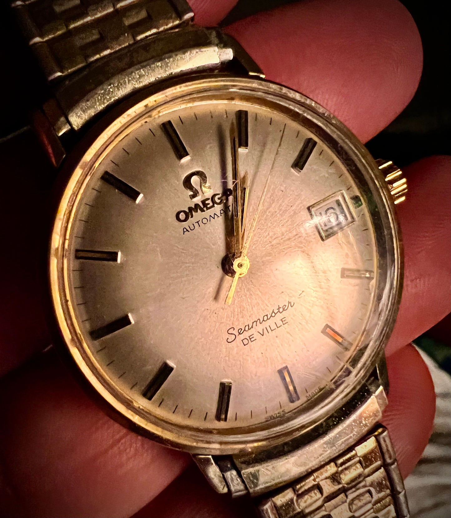 #1054 VINTAGE OMEGA Seamaster DEVILLE 14k gold filled Automatic Swiss Made