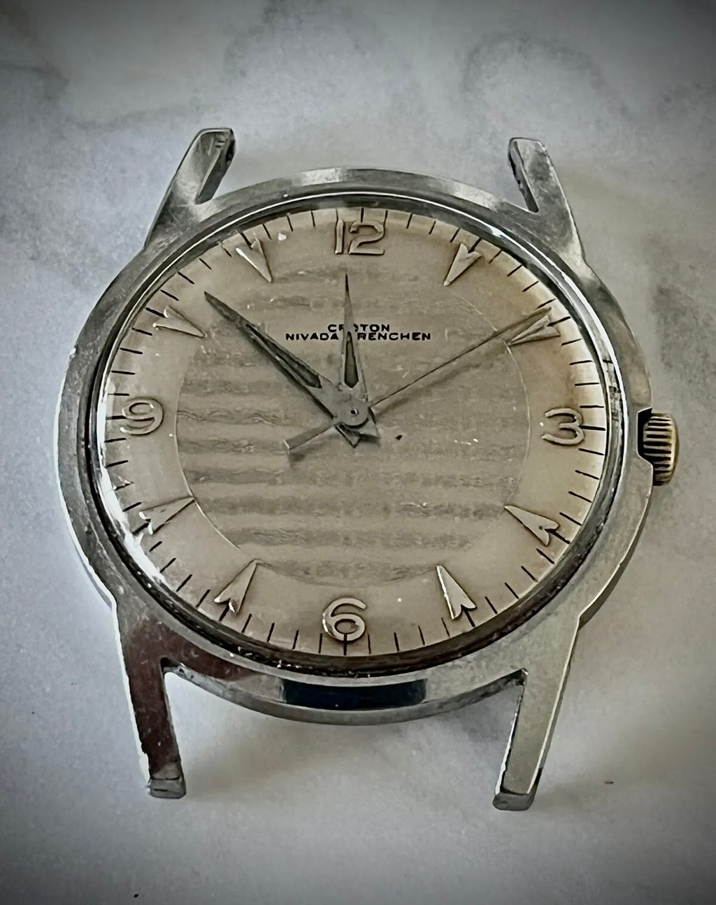 #1184 Ultra Thin Vintage Croton Nivada Grenchen Aquamatic manual wind Men's Watch Running