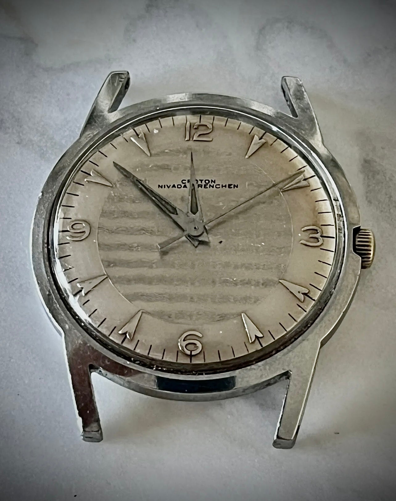 #1184 Ultra Thin Vintage Croton Nivada Grenchen Aquamatic manual wind Men's Watch Running