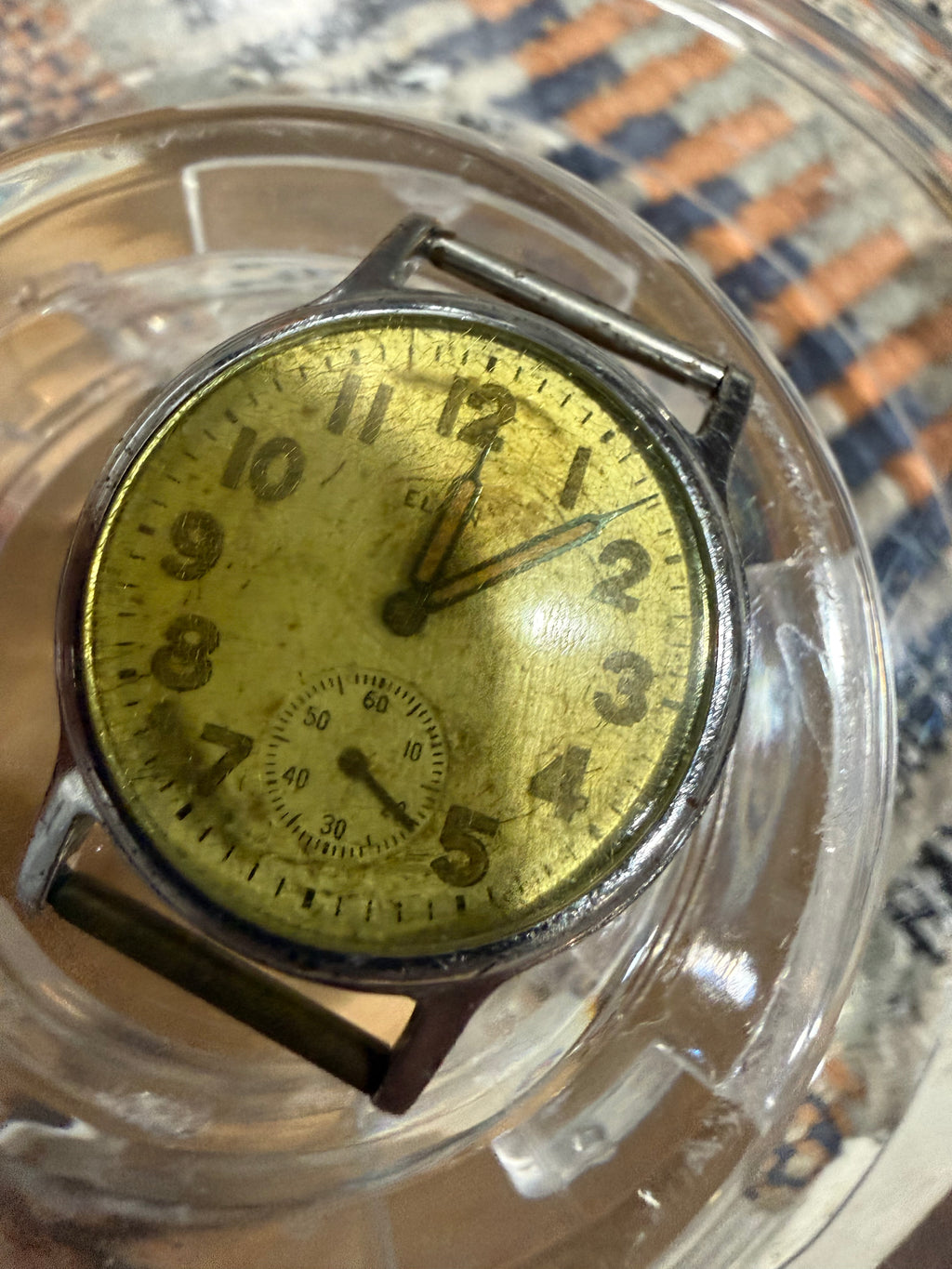 #1429 WWII U.S. MILITARY ELGIN GRADE 580 FIELD WATCH — 17 JEWELS — SERVICED & WORKING