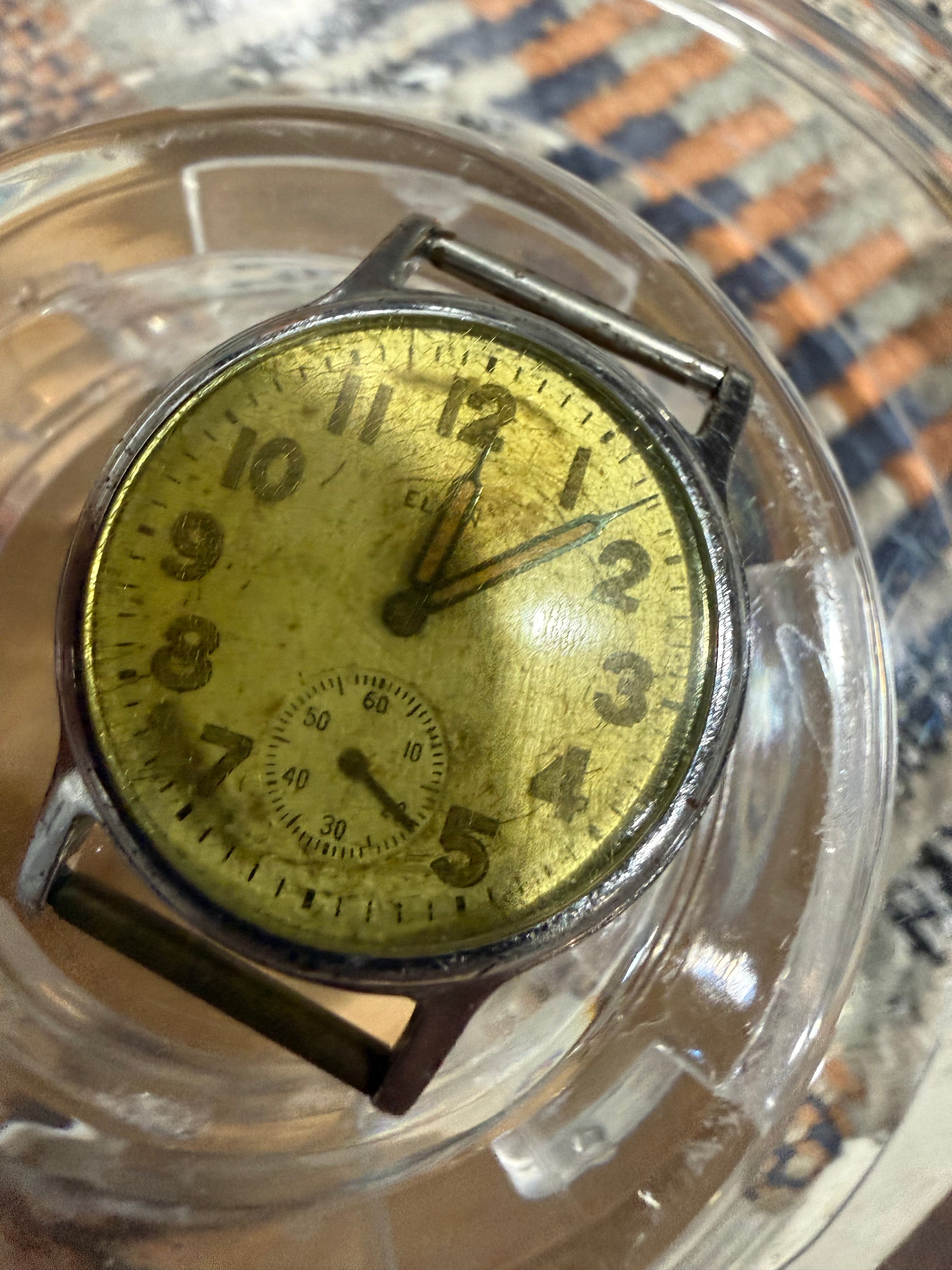 #1429 WWII U.S. MILITARY ELGIN GRADE 580 FIELD WATCH — 17 JEWELS — SERVICED & WORKING