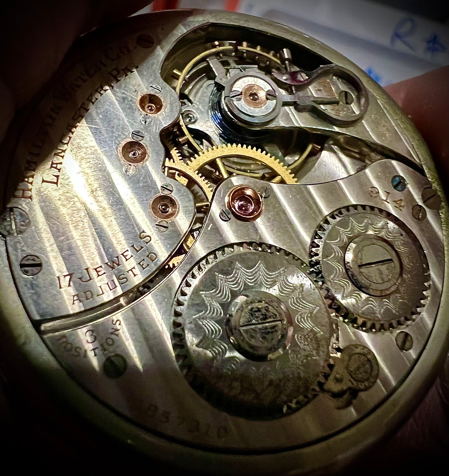 R#992-D Hamilton-B Pocket watch Movement for parts or not working