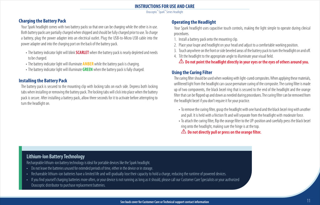 SPARK TRUCOLOR™ CORDLESS DENTAL SURGICAL HEADLIGHT SYSTEM 5Years limited Warranty