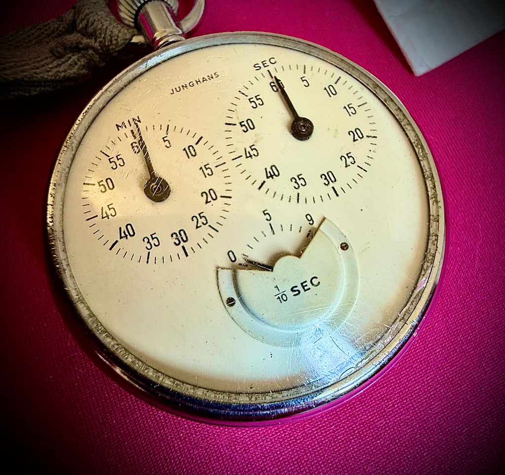 #1426 Old vintage GERMAN Vintage Junghans stopwatch, mechanical, 3-disc, 1/10 second