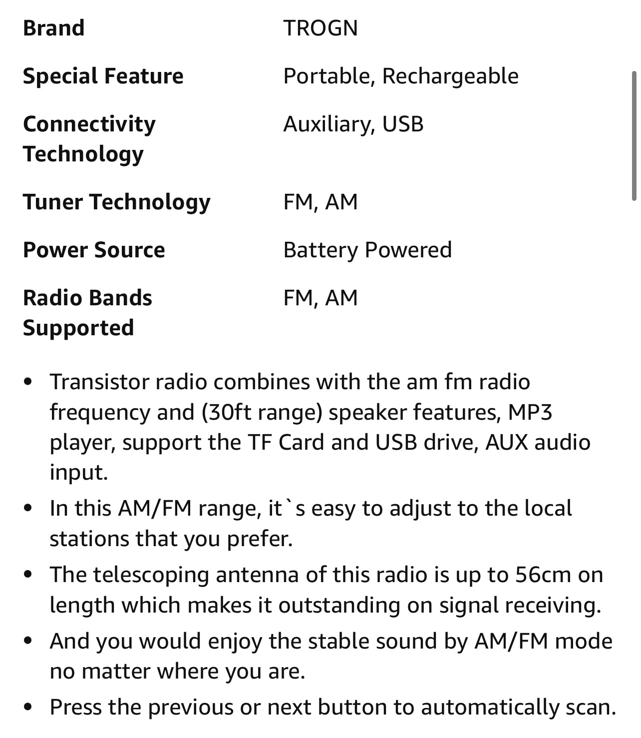 Radio Portable Radios Am Fm Rechargeable Speakers Stereo Fm Radio Receiver On MP3 Player