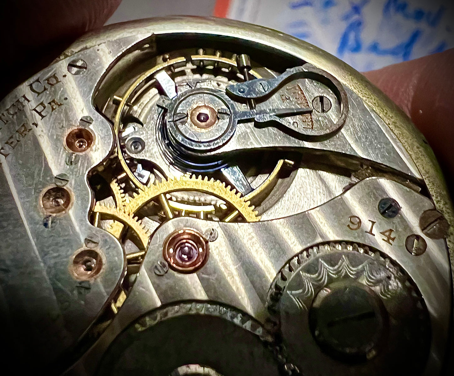 R#992-D Hamilton-B Pocket watch Movement for parts or not working