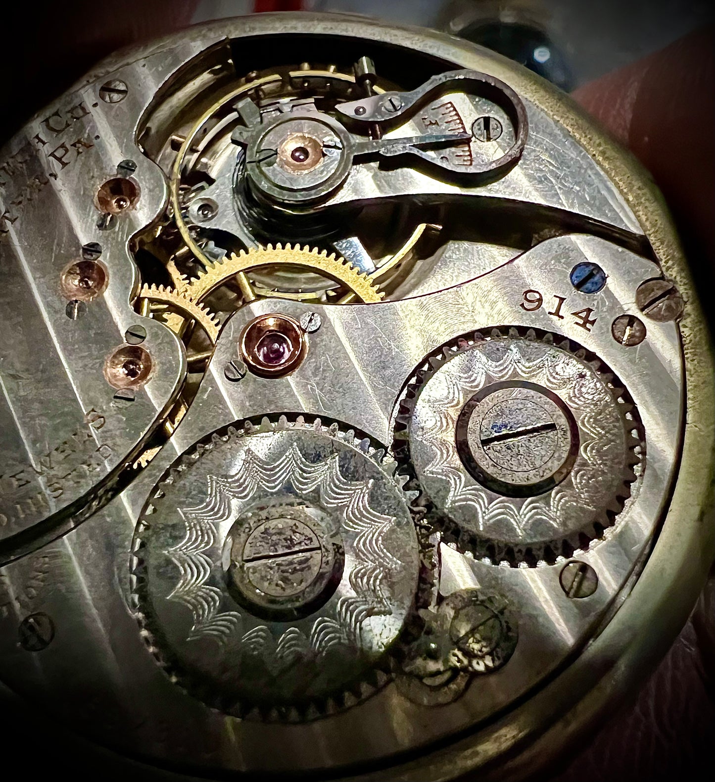 R#992-D Hamilton-B Pocket watch Movement for parts or not working