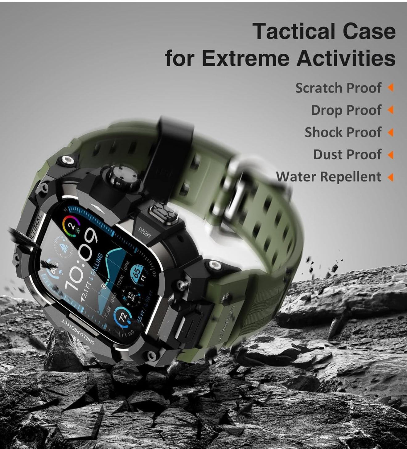 #003 Apple Watch Ultra [GPS + Cellular 49mm] Titanium Case with Midnight Ocean Band, plus tactical rugged case One Size 1K+ bought in past month