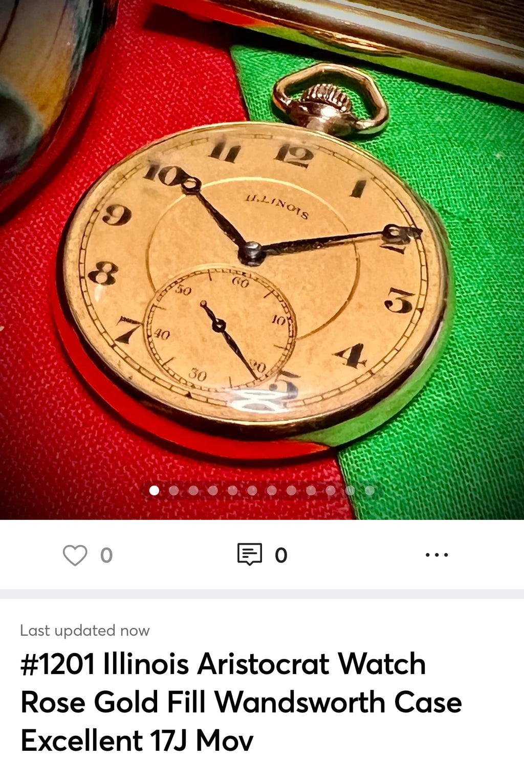 #1201 Illinois Aristocrat Watch Rose Gold Filled Wandsworth Case Excellent 17J Movement wedding gift watch